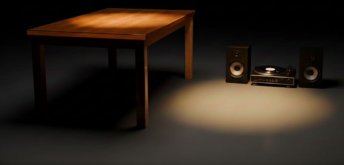 Single overhead spotlight scene